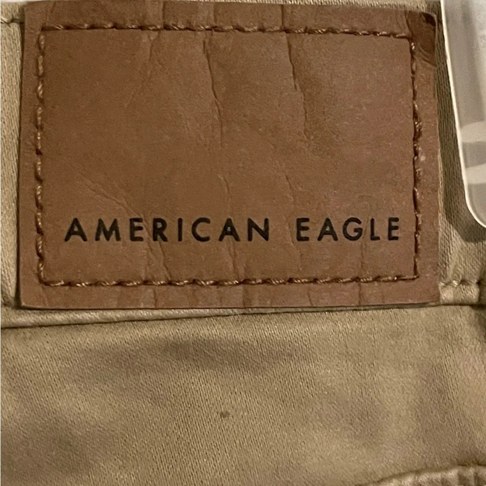AE sz US 4 27W Hi-Rise jeggings stretch standard khaki NWT - Picture 5 of 9